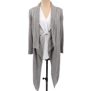 STUDIO BY BARBARA WELLS Size M Gray Waterfall Cardigan‎ Sweater Long Sleeve